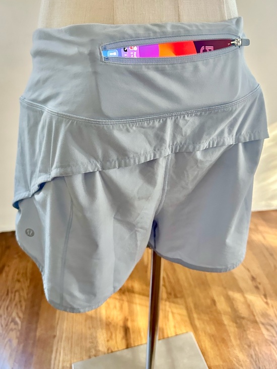 lululemon athletica Pants - Lululemon Light Blue Athletic Shorts Skort Zip Pocket Size 12